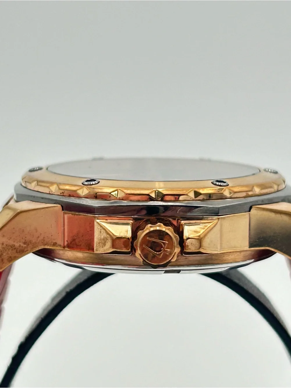 Bulova Marine Star Rose-Gold Tone Automatic Watch with Gray Band (Model 98A228)